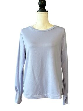 NWT Apana Long Sleeve Keyhole Back Active Yoga Fitness  Top SZ M Baby Lavender